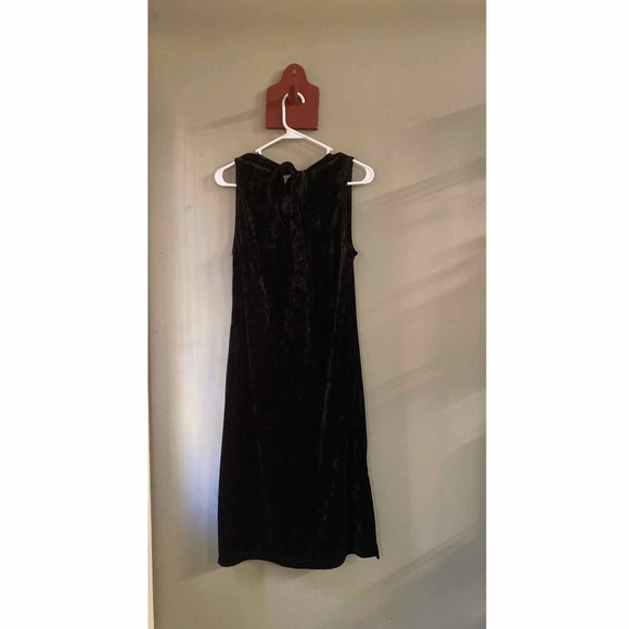 Nally & Millie Black Velvet Tie Back Midi Dress L - Picture 4 of 5